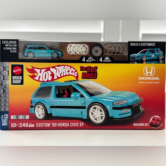 Hot Wheels Other - Hot Wheels Turquoise Custom '90 Honda Civic EF Toy Car